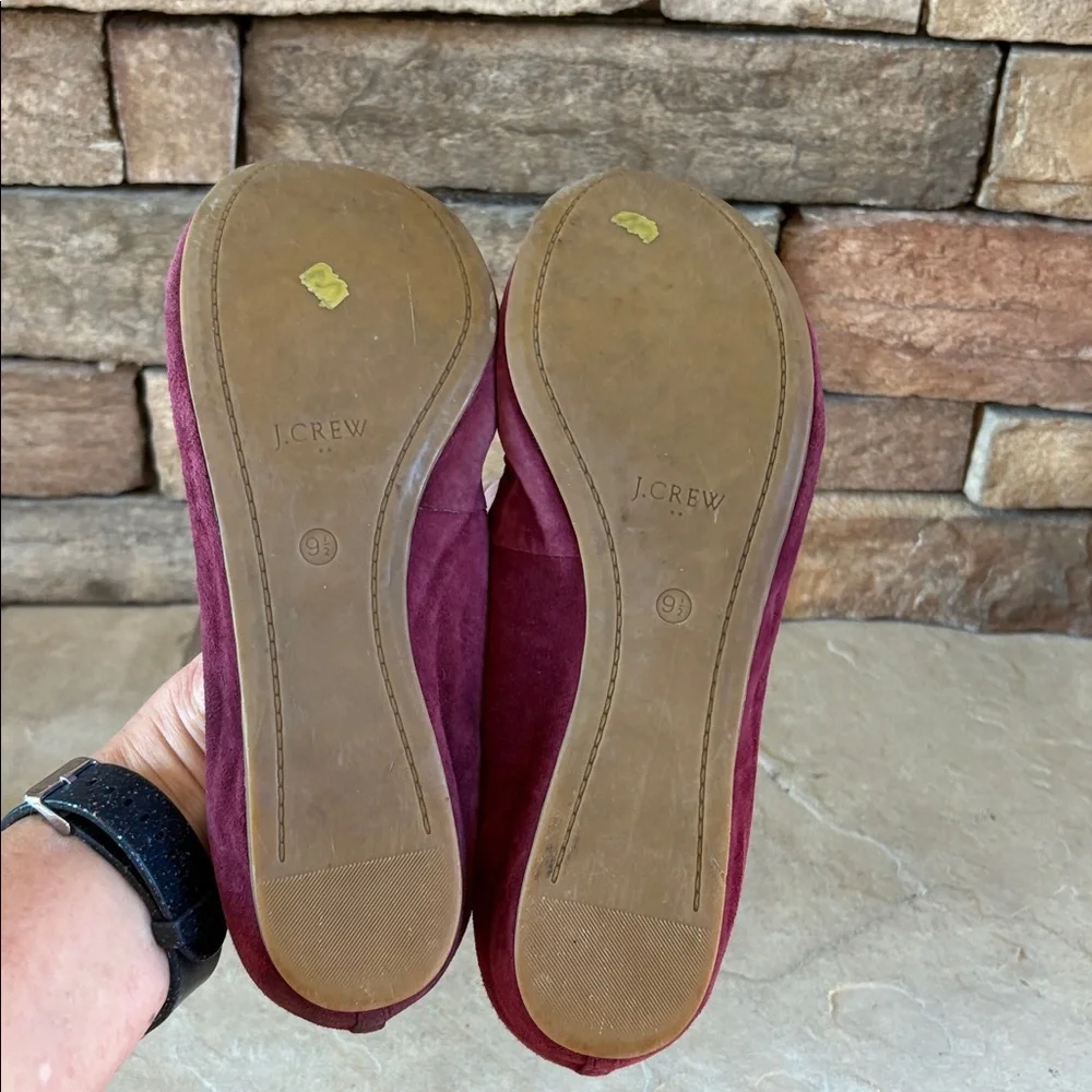 J Crew sz 9.5 plum colored suede flats